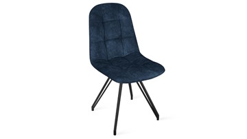 Обеденный стул Райс К4 (Черный муар/Микровелюр Wellmart Blue) во Владикавказе
