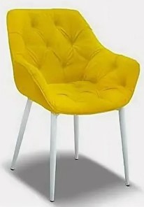 Мягкий стул Саваж желтый, ножки белые во Владикавказе