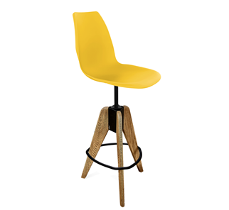 Барный стул SHT-ST29/S92 (желтый ral 1021/брашированный коричневый/черный муар) во Владикавказе