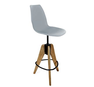Барный стул SHT-ST29/S92 (серый ral 7040/брашированный коричневый/черный муар) во Владикавказе