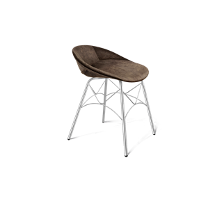 Обеденный стул SHT-ST19-SF1 / SHT-S107 (кофейный трюфель/хром лак) во Владикавказе