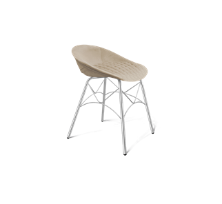 Обеденный стул SHT-ST19-SF1 / SHT-S107 (ванильный крем/хром лак) во Владикавказе