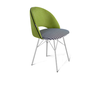 Обеденный стул SHT-ST34-3 / SHT-S64 (оливковый/гусиная лапка/хром лак) во Владикавказе