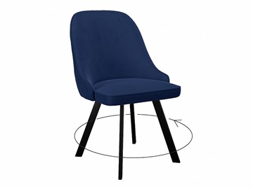Обеденный стул 266 поворотный, микровелюр K17 синий, ножки черные во Владикавказе