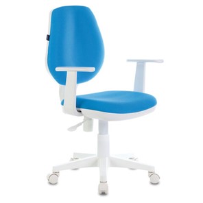 Кресло компьютерное Brabix Fancy MG-201W (с подлокотниками, пластик белый, голубое) 532411 во Владикавказе