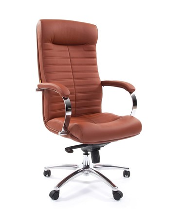 Кресло компьютерное CHAIRMAN 480 Экокожа Terra 111 (коричневая) во Владикавказе - изображение