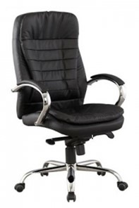 Кресло офисное J 9031-1 экокожа /хром, черный во Владикавказе