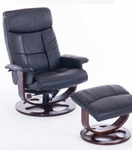 Компьютерное кресло ДамОфис J6011 для релаксации нат. кожа / дерево, черный во Владикавказе