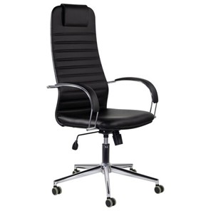 Офисное кресло Brabix Premium Pilot EX-610 CH (хром, кожзам, черное) 532418 во Владикавказе