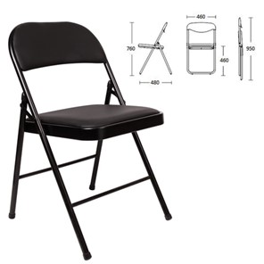 Офисный стул складной Brabix Golf Plus CF-003 Комфорт (черный каркас, кожзам черный) 531566 во Владикавказе