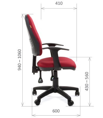 Кресло CHAIRMAN 661 Ткань стандарт 15-11 красная во Владикавказе - изображение 2