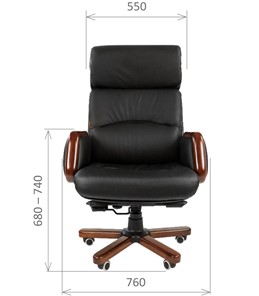 Кресло офисное CHAIRMAN 417 кожа черная во Владикавказе - предосмотр 1
