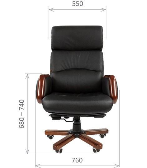 Кресло офисное CHAIRMAN 417 кожа черная во Владикавказе - изображение 1