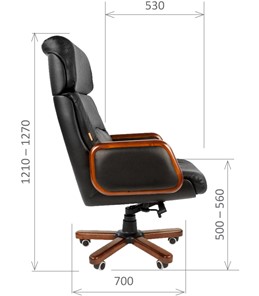 Кресло офисное CHAIRMAN 417 кожа черная во Владикавказе - предосмотр 2