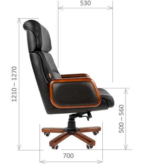 Кресло офисное CHAIRMAN 417 кожа черная во Владикавказе - изображение 2