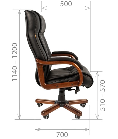 Кресло компьютерное CHAIRMAN 653 кожа черная во Владикавказе - изображение 2
