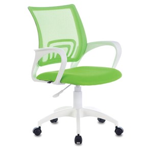 Офисное кресло Brabix Fly MG-396W (с подлокотниками, пластик белый, сетка, салатовое) 532403 во Владикавказе