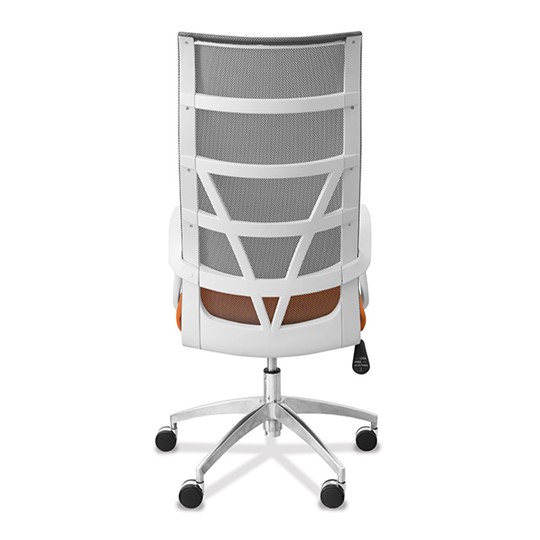 Офисное кресло Топ X белый каркас, сетка/ткань TW / серая/оранжевая во Владикавказе - изображение 5