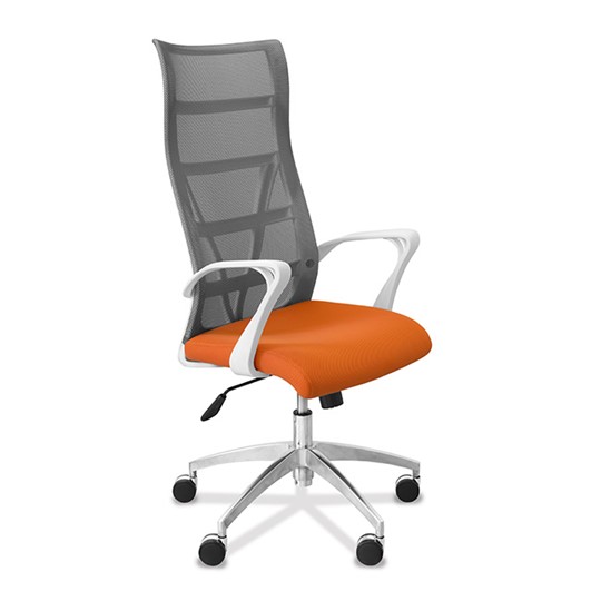 Офисное кресло Топ X белый каркас, сетка/ткань TW / серая/оранжевая во Владикавказе - изображение 8
