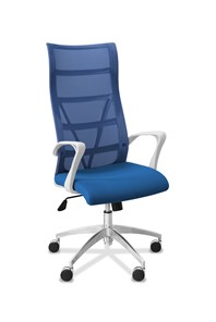 Кресло для руководителя Топ X белый каркас, сетка/ткань TW / синяя/голубая во Владикавказе