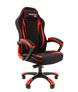 Кресло игровое CHAIRMAN GAME 28 Полиэстер комбинированная ткань красный/черный во Владикавказе