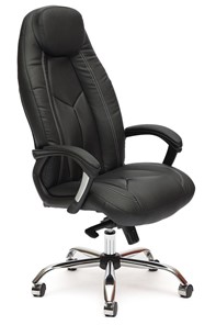 Компьютерное кресло BOSS Lux, кож/зам, черный/черный перфорированный, арт.9160 во Владикавказе