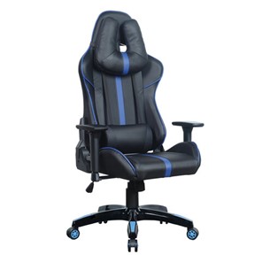 Кресло офисное BRABIX "GT Carbon GM-120", две подушки, экокожа, черное/синее, 531930 во Владикавказе