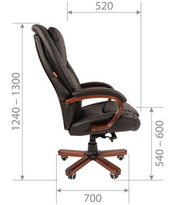 Офисное кресло CHAIRMAN 408 кожа черная во Владикавказе - предосмотр 2