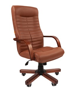 Кресло офисное CHAIRMAN 480 WD, экокожа, цвет коричневый во Владикавказе