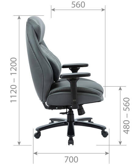 Кресло для руководителя CHAIRMAN CH403, серый, эко кожа во Владикавказе - изображение 4