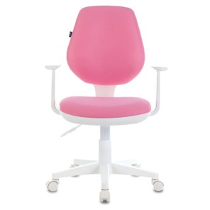 Офисное кресло Brabix Fancy MG-201W (с подлокотниками, пластик белый, розовое) 532409 во Владикавказе