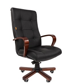 Офисное кресло CHAIRMAN 424 WD Кожа черная во Владикавказе