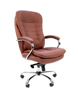 Кресло офисное CHAIRMAN 795 кожа, цвет коричневый во Владикавказе