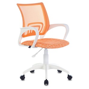 Офисное кресло Brabix Fly MG-396W (с подлокотниками, пластик белый, сетка, оранжевое с рисунком "Giraffe") 532402 во Владикавказе