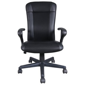 Компьютерное кресло Brabix Optima MG-370 (с подлокотниками, экокожа/ткань, черное) 531580 во Владикавказе