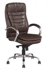 Кресло J 9031-1 экокожа /хром, коричневый во Владикавказе
