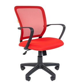Кресло офисное CHAIRMAN 698 black TW-69, ткань, цвет красный во Владикавказе