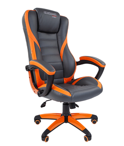 Офисное кресло CHAIRMAN GAME 22 эко кожа, серый/оранжевый во Владикавказе