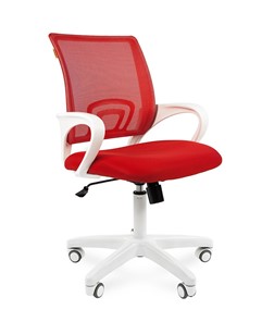 Офисное кресло CHAIRMAN 696 white, ткань, цвет красный во Владикавказе