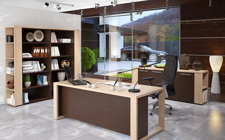 Кабинет руководителя ALTO с высоким шкафом для одежды, низким для документов и журнальным столиком во Владикавказе - изображение 3