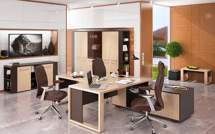Кабинет руководителя ALTO с высоким шкафом для одежды, низким для документов и журнальным столиком во Владикавказе - изображение 5