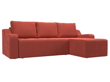 Угловой диван для гостиной Элида, Коралловый (микровельвет) во Владикавказе