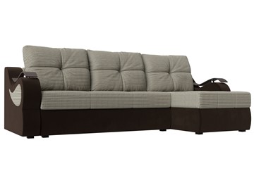 Угловой диван Меркурий, Корфу 02 (рогожка)/коричневый (вельвет) во Владикавказе