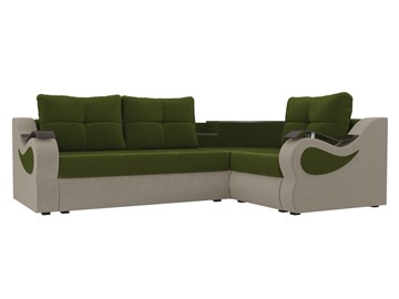 Угловой диван Митчелл, Зеленый/Бежевый (микровельвет) во Владикавказе