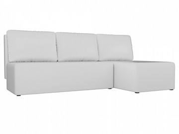 Угловой диван с оттоманкой Поло, Белый (экокожа) во Владикавказе