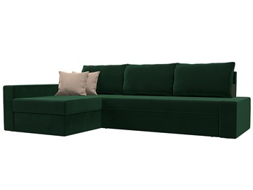 Угловой диван Версаль, Зеленый/Бежевый (велюр) во Владикавказе
