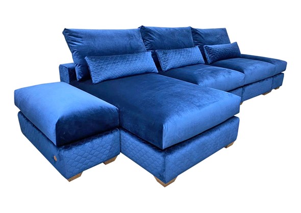 Угловой диван V-10-M ДУ (ПУФ2+Д4+ПС+ПС+ПУФ2), Memory foam во Владикавказе - изображение