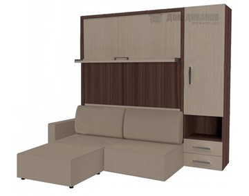 Шкаф-кровать Кровать-трансформер Smart (ШП+КД 1600+Пуф), шкаф правый, левый подлокотник во Владикавказе