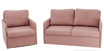 Мебельный набор Амира розовый диван + кресло во Владикавказе