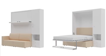 Шкаф-кровать Кровать-трансформер Smart (КД 1400+ШП), шкаф правый, левый подлокотник во Владикавказе